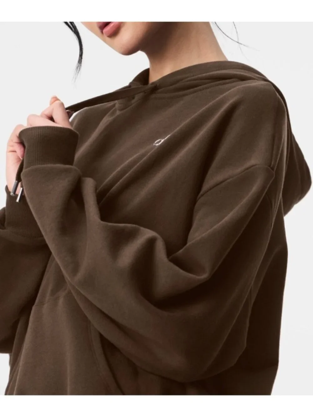 Alo Accolade Hoodie Espresso Hood Sweater Soft Oversized Hooded Sweatshirt XS